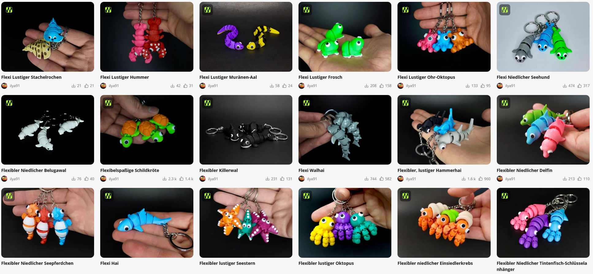 🐾 Deine tierischen Begleiter für die Hosentasche – Flexible 3D-Articulated Schlüsselanhänger