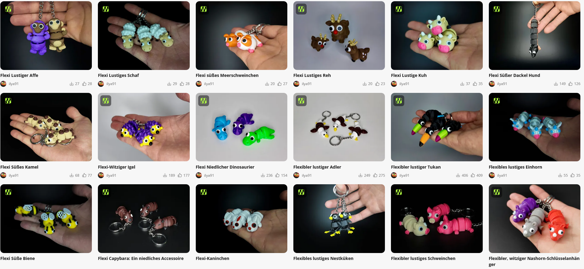 🐾 Deine tierischen Begleiter für die Hosentasche – Flexible 3D-Articulated Schlüsselanhänger
