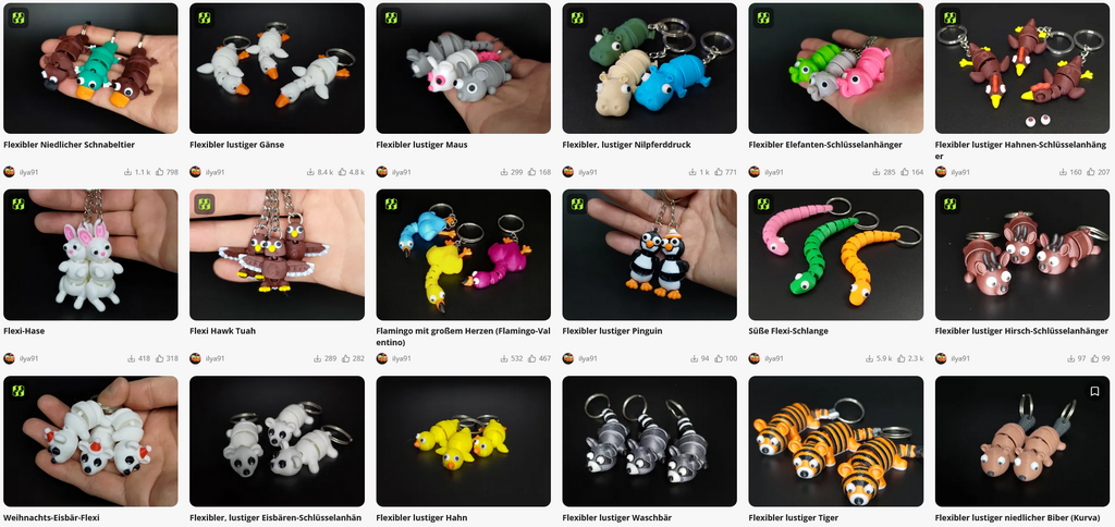 🐾 Deine tierischen Begleiter für die Hosentasche – Flexible 3D-Articulated Schlüsselanhänger