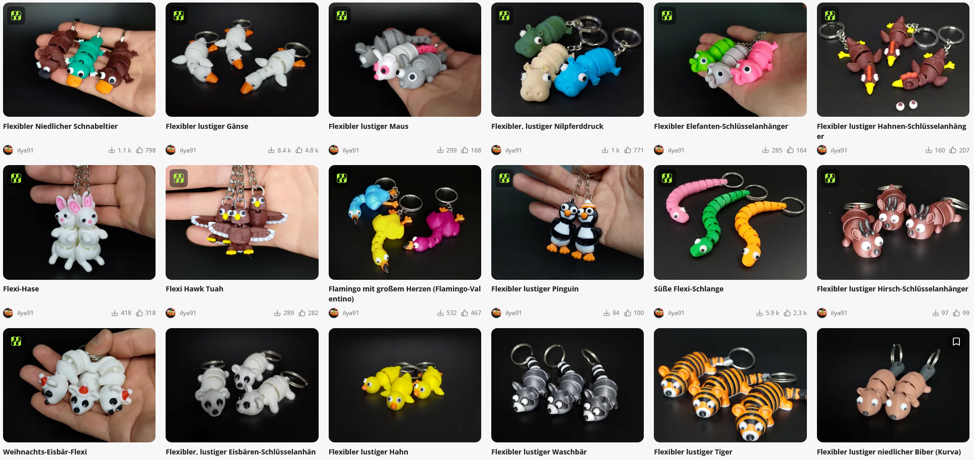 🐾 Deine tierischen Begleiter für die Hosentasche – Flexible 3D-Articulated Schlüsselanhänger